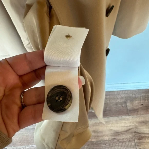 H&M Classic Tan Double-Breasted Women's trench Coat size XL - Picture 8 of 14